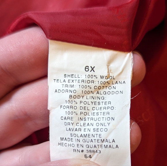 Rothschild sz6X gorgeous vintage red wool jacket EUC - Picture 11 of 11